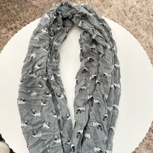 Gray Pug Scarf